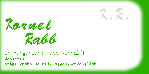 kornel rabb business card